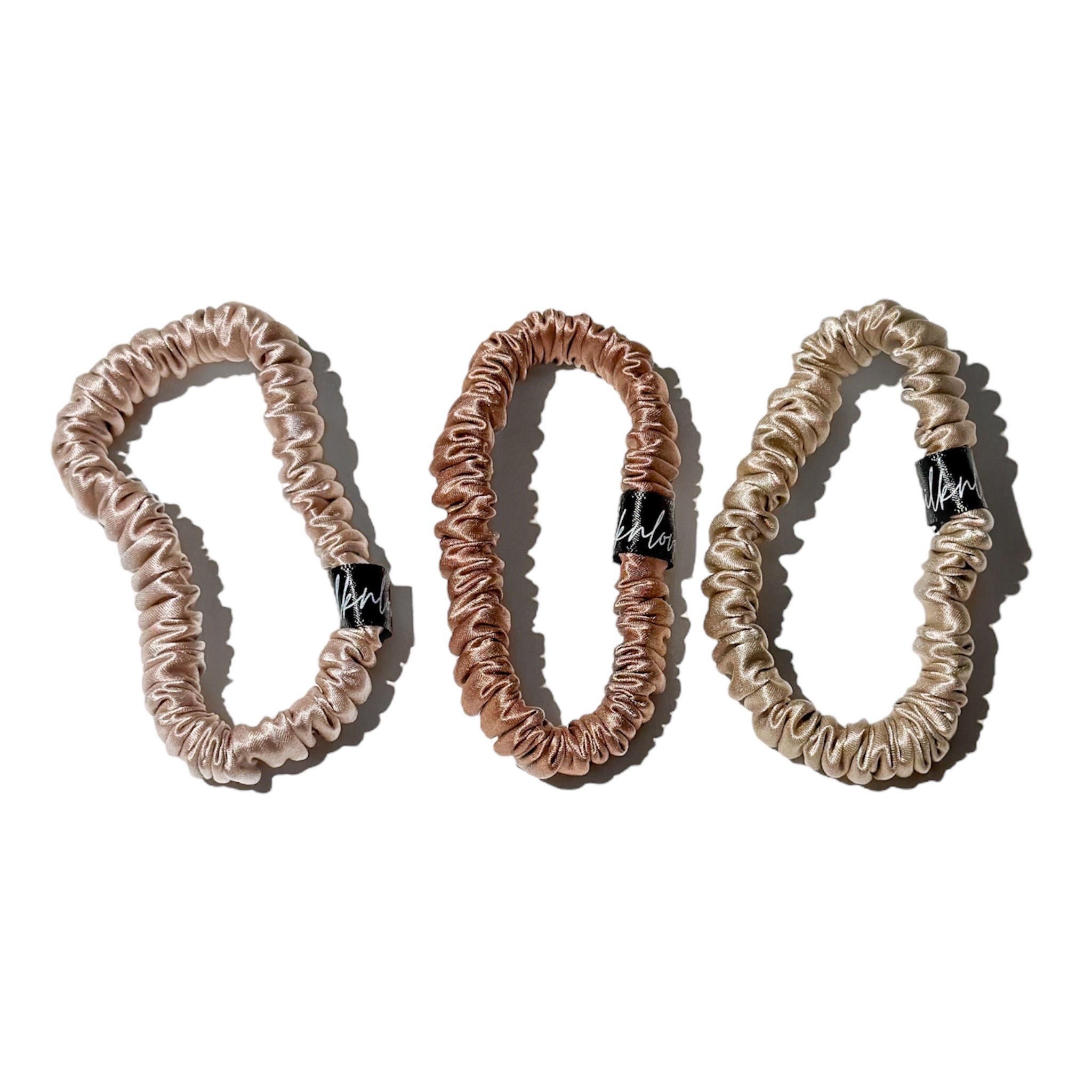 Neutral Skinny Silk Scrunchie Set - Silknlove