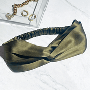 Pure Silk Knot Headband - Silknlove, Sage Green Silk, Olive Green Silk Headband, Green Headband, Knotted Silk Headband, Twist Headband, Silk Headband, Protective Headband, Hair Accessories, Double twist silk mulberry headband, slip headband, kitsch headband, lilysilk headband