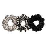Black leopard midi Silk Scrunchie Set