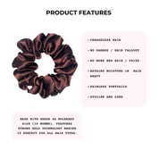 Brown Silk Scrunchie, midi scrunchies, slip midi scrunchies, slip silk midi scrunchies,best silk hair ties, mini silk scrunchies, pure silk scrunchie, skinny scrunchies, slip scrunchies, medium silk scrunchie, best hair scrunchie, pure silk, mulberry silk