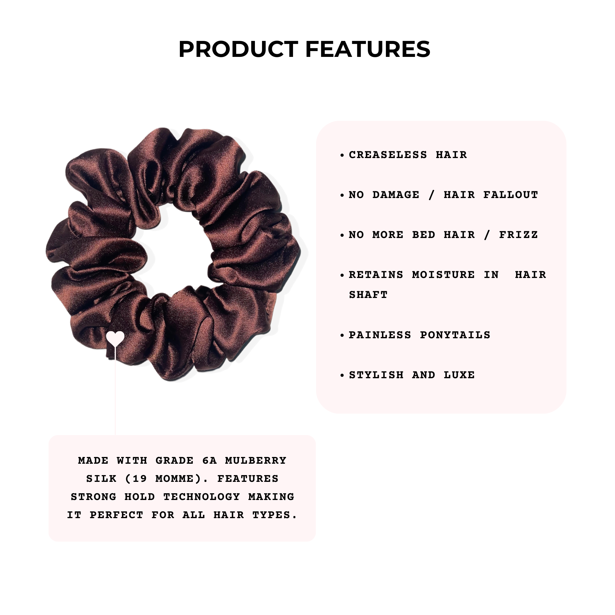 Brown Silk Scrunchie, midi scrunchies, slip midi scrunchies, slip silk midi scrunchies,best silk hair ties, mini silk scrunchies, pure silk scrunchie, skinny scrunchies, slip scrunchies, medium silk scrunchie, best hair scrunchie, pure silk, mulberry silk