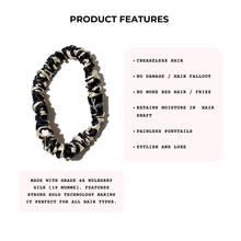 Load image into Gallery viewer, Black Leopard Skinny Silk Scrunchie Set - Silknlove
