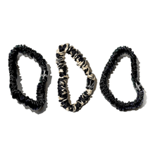 Load image into Gallery viewer, Black Leopard Skinny Silk Scrunchie Set - Silknlove
