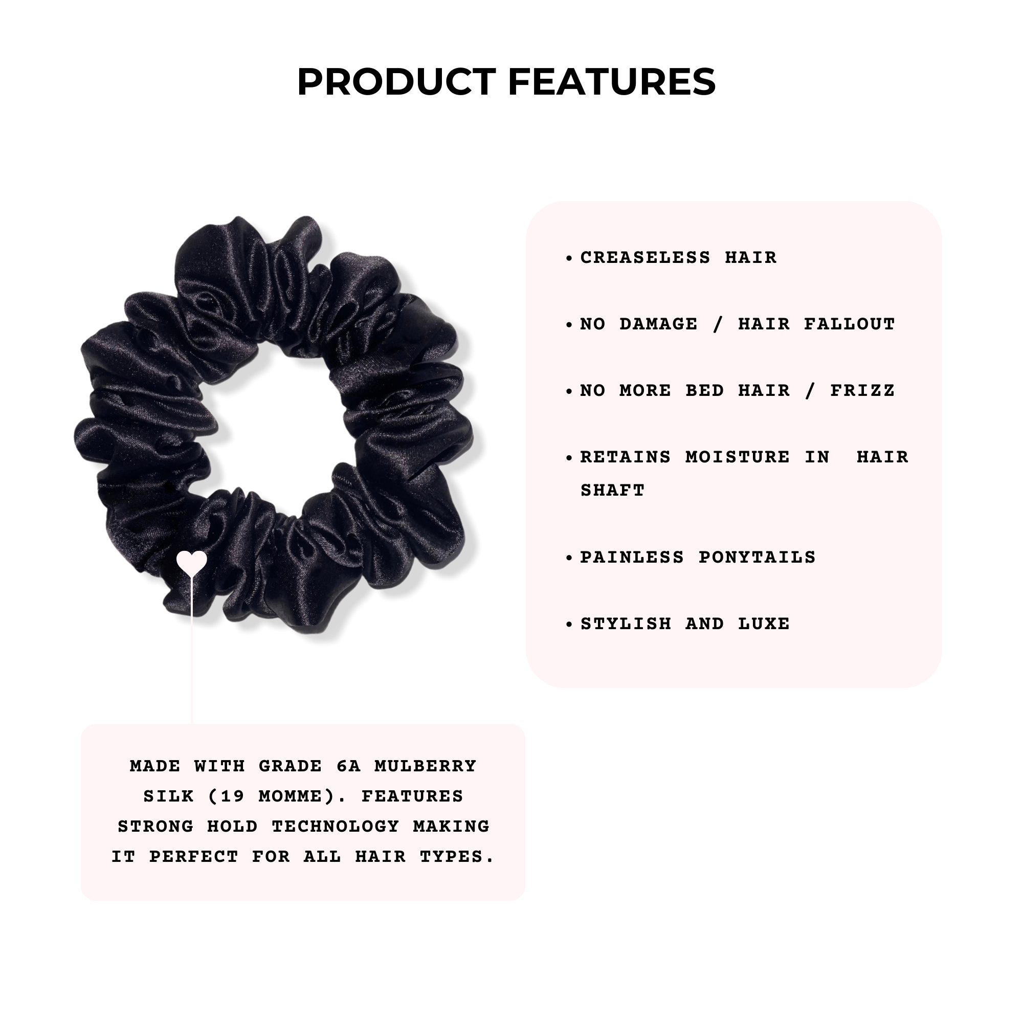 Black Silk Scrunchie Set - Silknlove