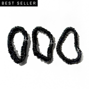 Black Skinny Silk Scrunchie Set - Silknlove