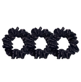 Black Midi Silk Scrunchie Set