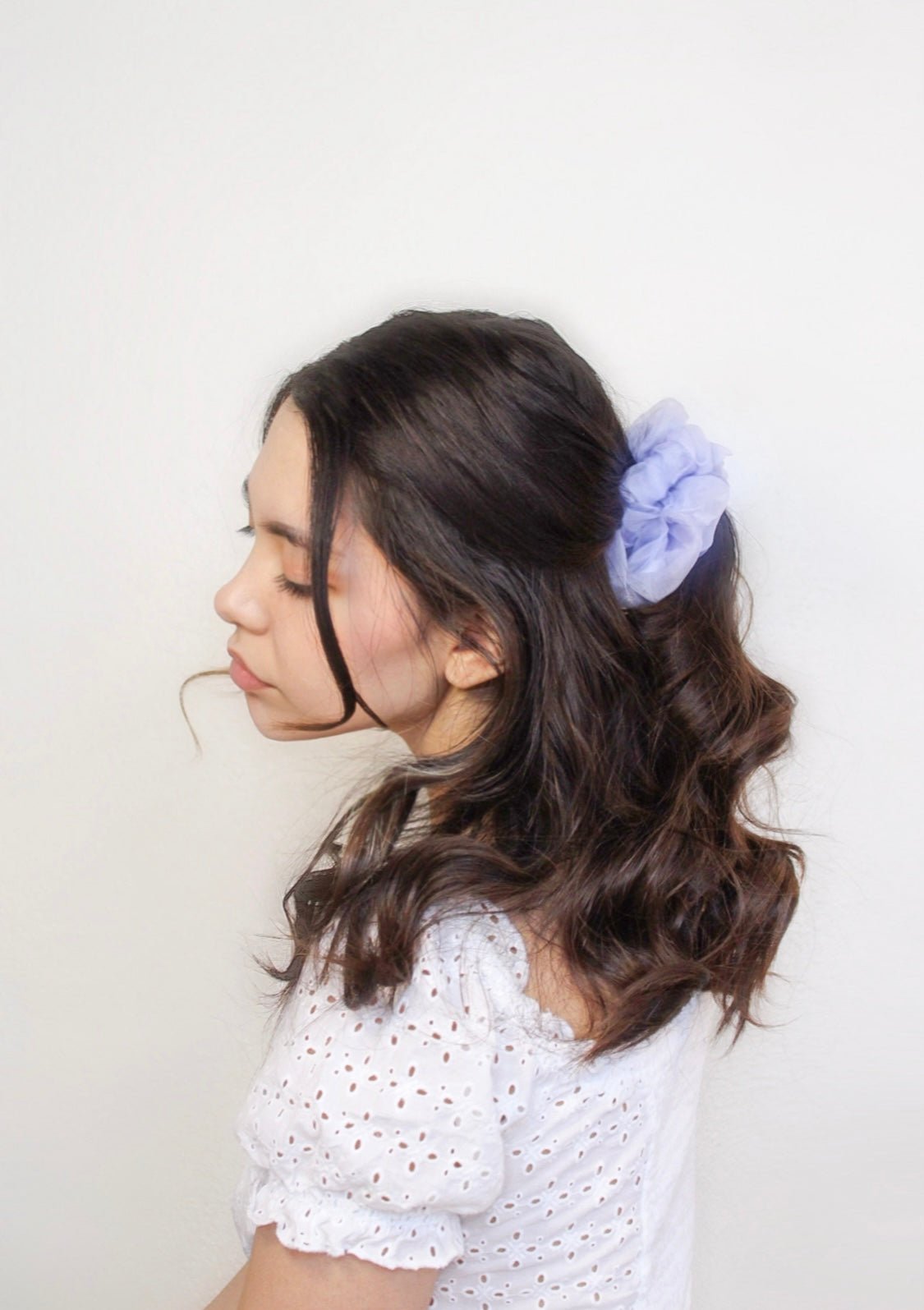 Organza Silk Scrunchie - Silknlove, organza silk, editorial hair accessories, summer hair tie, summer hair accessories, silk scrunchie, slip scrunchie, oversized scrunchies