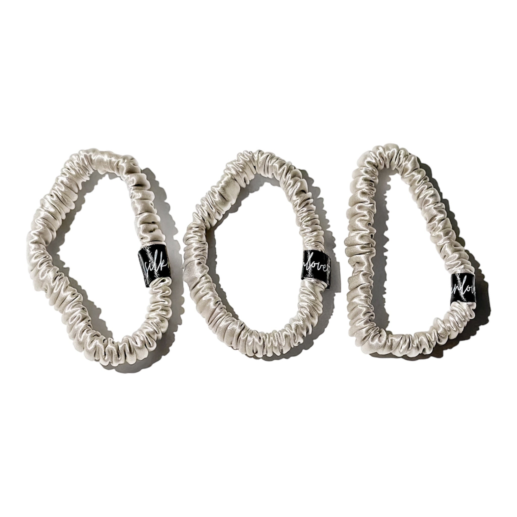 Oyster Skinny Scrunchie Set - Silknlove
