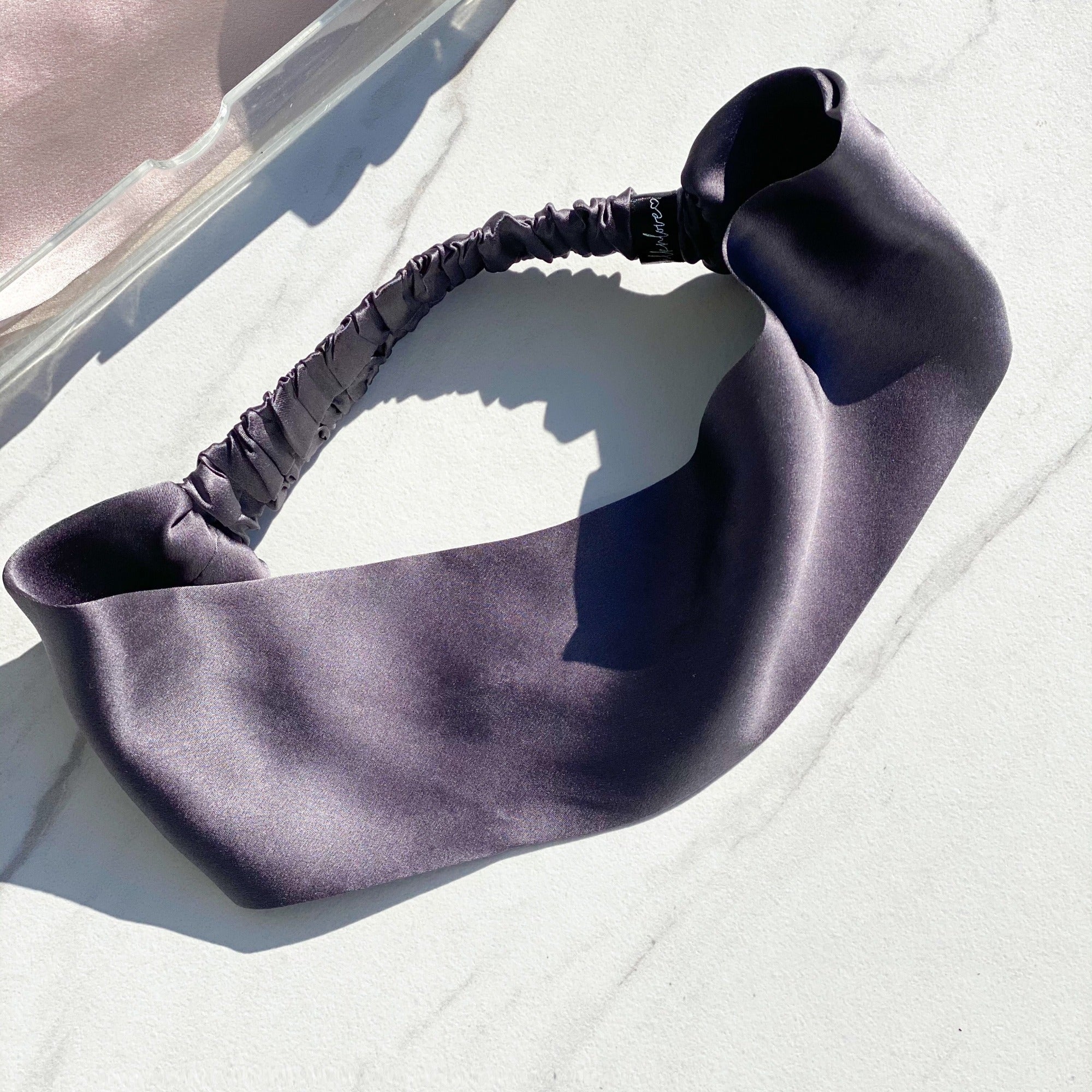 Mulberry Silk Knotted Silk Headband (Marble-Rust) + Matching