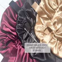 Load image into Gallery viewer, Silk Hair Bonnet, hair bonnet, silk bonnet, silk bonnet for curly, hair silk sleep cap, hair bonnet for sleeping, silk bonnet for sleeping, hair bonnet silk, best silk bonnet, bonnet hair wrap, real silk bonnet, slip silk bonnet
