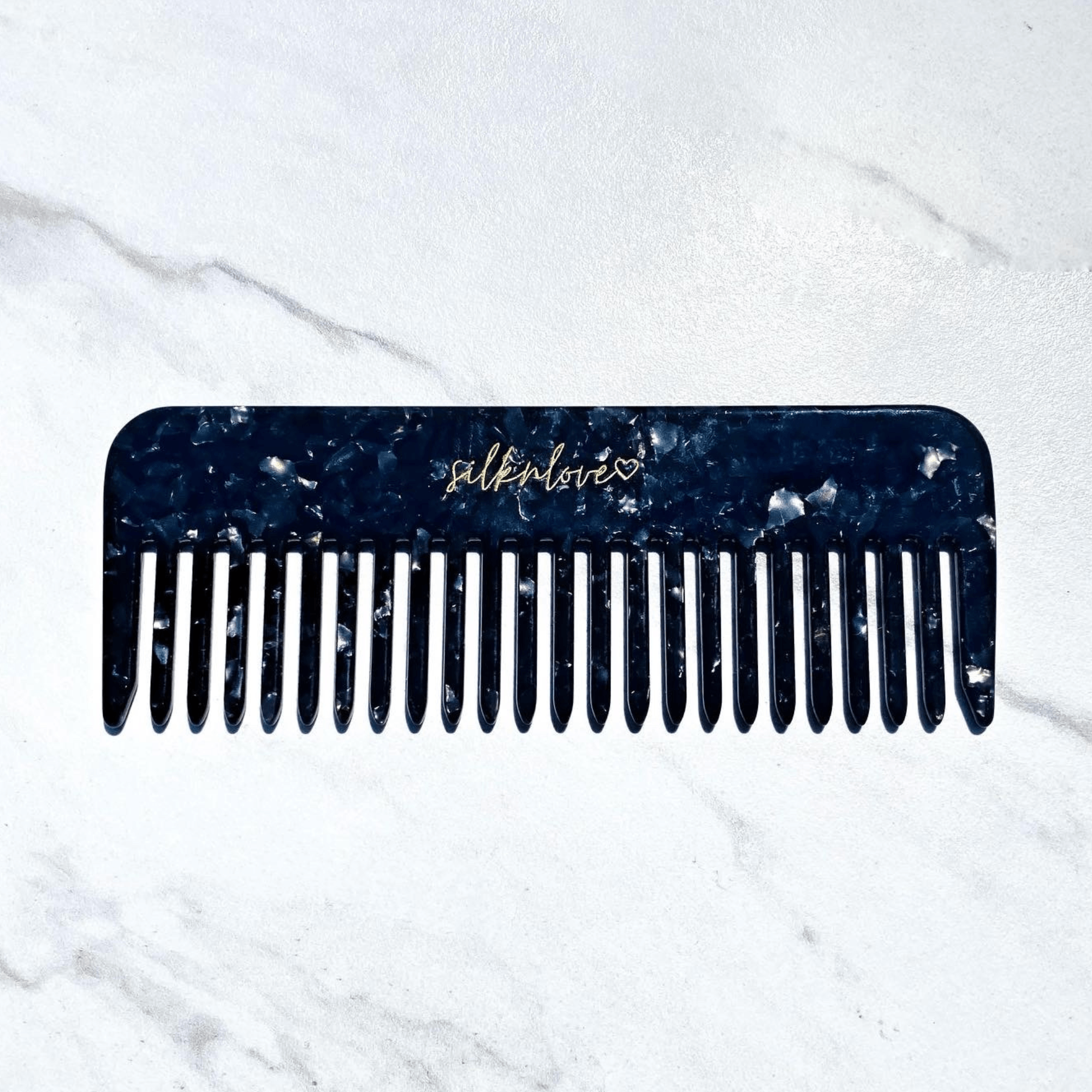 The Full Essential Comb - Silknlove, wide tooth comb, detangling comb, curly hair comb, acetate comb , kitsch comb, slip scrunchie, silk scrunchies